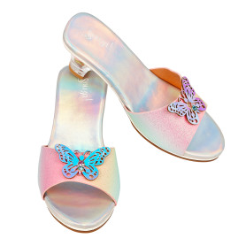 Ophelie Rainbow Butterfly Heeled Mules - Girl Costume