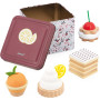 Coffret de patisseries Twist - Boite métal liberty et patisserie en bois