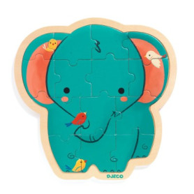 Wooden elephant puzzle  - 14 pieces