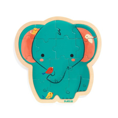 Wooden elephant puzzle  - 14 pieces
