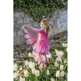 Robe de papillon avec ailes roses - Déguisement fille