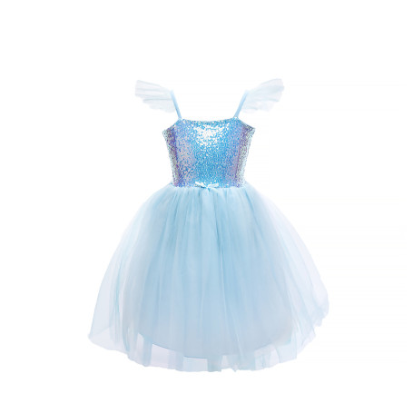 Blue shimmering sequin princess dress - Size 7-8 years