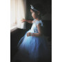 Blue shimmering sequin princess dress - Size 7-8 years