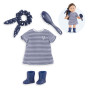 Striped Dress & Accessories Set (3 acc.) - Ma Corolle 36 cm