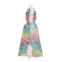 Reversible rainbow dragon/unicorn cape - Size 5-6 years - costume