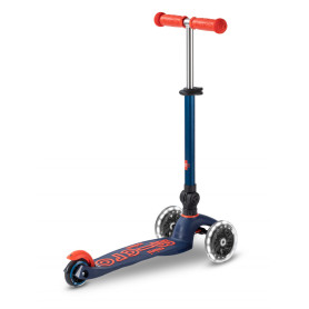 Mini Micro DELUXE navy blue Foldable with LED - Scooter 2-5 years