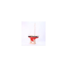Sailboat 502 RED hull 15 inch - 3 white sails with its support - Tirot