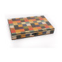 Jeu Backgammon marqueté Arlequin 38cm