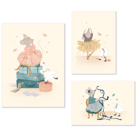 Set of 3 posters - The little dancing school