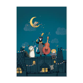 Affiche Nuit sur les toits 50x70cm - Les moustaches