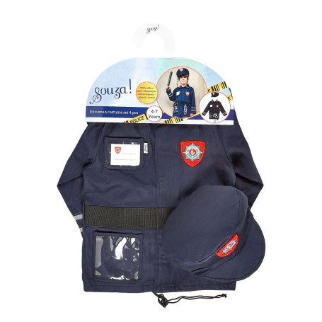 Policeman with handcuffs, telephone and cap - size 4-7 years
