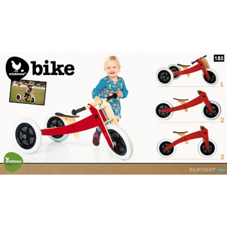 Draisienne Wishbone Bike 3-en-1 Rouge