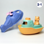 Hélicoptère Modulable Bleu en Plastique Recyclé, jouet 2-en-1 Hélicoptère et Bateau".