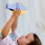 Hélicoptère Modulable Bleu en Plastique Recyclé, jouet 2-en-1 Hélicoptère et Bateau".