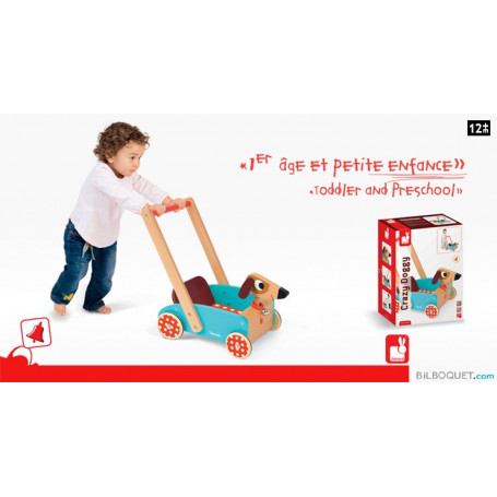 Chariot de marche en bois Crazy Doggy