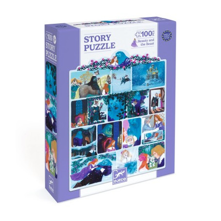 Story Puzzle 100 Pieces - Beauty and the Beast | DJECO