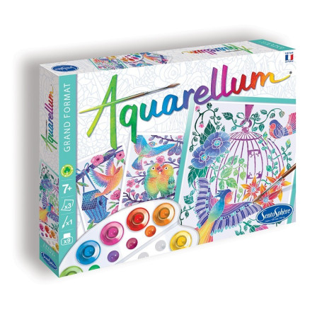 Aquarellum - Les Oiseaux s'envolent – Peignez sans dépasser et laissez parler votre créativité !