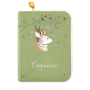 Health Booklet cover with embroidered first name - Curly deer