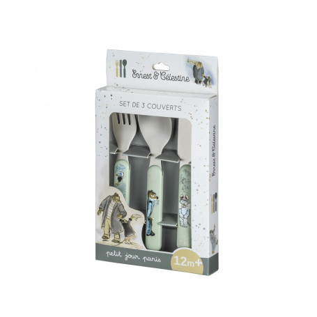 Set of 3 cutlery - Ernest & Célestine