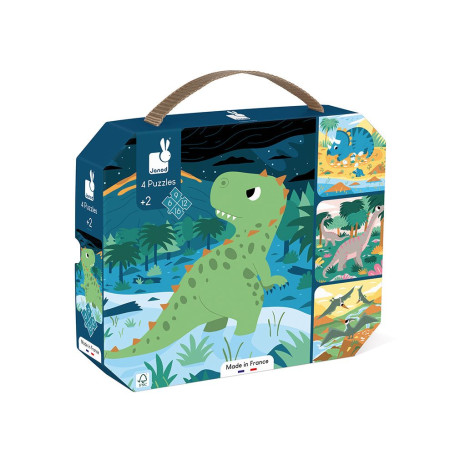 Puzzle évolutif Dinosaures - 4 puzzles progressifs dès 2 ans