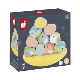 Jeu d'Équilibre Oiseaux - Jouet d'éveil en bois