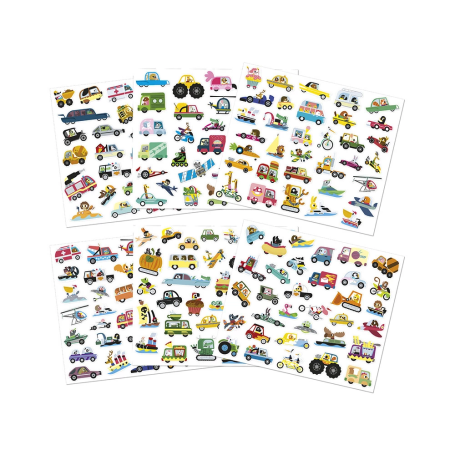 200 Stickers en planches - Véhicules