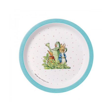 Assiette bébé Bleue Ø18cm - Pierre Lapin