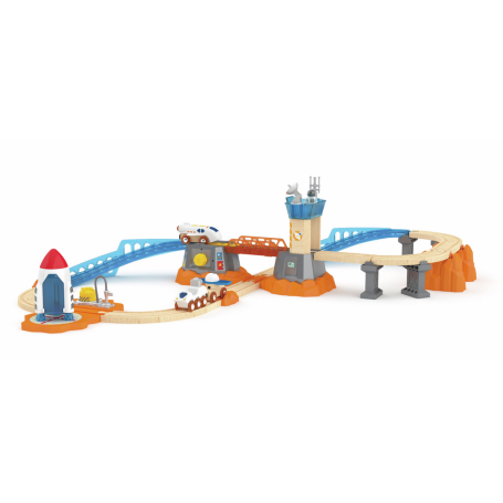 Circuit de train Mission spatiale Hape – Coffret complet