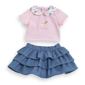 T-shirt & Tiered Skirt “Week-end in Paris” – Corolle outfit
