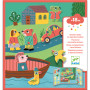 Animals – Djeco Reusable Thick Stickers Set with Fold-Out Play Scene