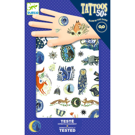 Reflets de nuit – Glow-in-the-Dark Temporary Tattoos for Kids by Djeco