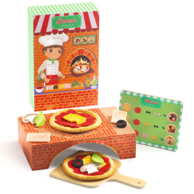 Roberto Pizza – Wooden Pretend Play Pizza Set by Djeco