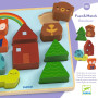 Puzz & Match Rainbow – Puzzle bois Djeco dès 18 mois