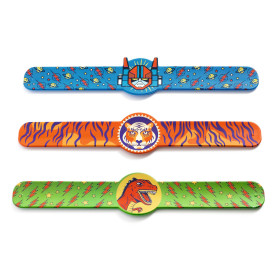 Bracelets enrouleurs enfants – Motifs dinosaure, tigre et super-héros