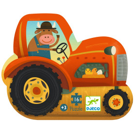 Puzzle Tracteur – Djeco – 16 pièces – Dès 3 ans
