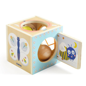 Djeco BabyBox – Wooden Sensory Peekaboo Box