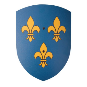 Kids' Knight Shield – Fleur-de-Lis Blue/Yellow – 27 x 37 cm