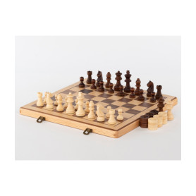 Jeu d’échecs 38 cm en bois de hêtre – avec pièces incluses