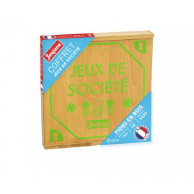 Coffret 4 jeux en bois Jeujura - Petits chevaux, oie, dames, échelles
