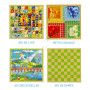 Jeujura 4-in-1 Wooden Game Set – Ludo, Goose Game, Checkers & Ladders