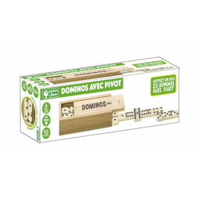 Dominos en bois avec pivots – Coffret de 28 pièces + règle du jeu