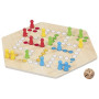 Wooden Ludo Game – Double-sided board for 4 to 6 players