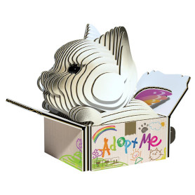 EUGY 3D Mocha Cat – Eco-Friendly Cardboard Model Kit for Ages 6+