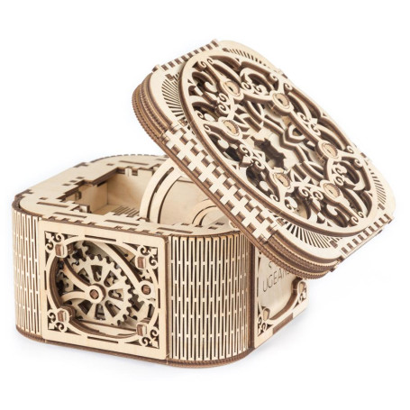 UGEARS Treasure Box – Wooden Mechanical Secret Box – 190 Pieces