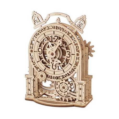 UGEARS Vintage Alarm Clock – Wooden Mechanical Model – 43 Pieces