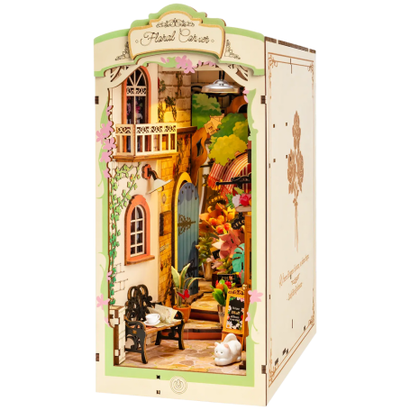 Robotime Booknook Floral Corner – DIY Light-Up Bookend Kit