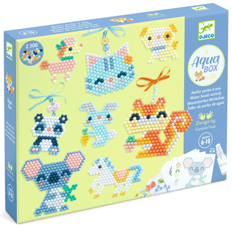 Djeco Aqua Beads Workshop – Furry Animals – 2300 Beads Creative Set