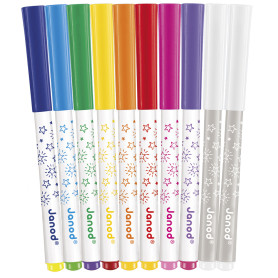 Feutres magiques Janod – 10 couleurs – Dès 3 ans