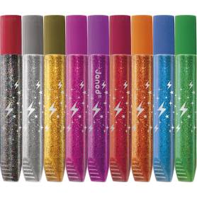 Colle à Paillettes Janod – Lot de 9 tubes scintillants pour créations enfants dès 3 ans