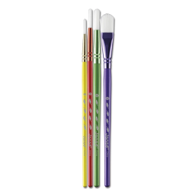 Kit de 4 pinceaux synthétiques – Accessoire peinture enfant dès 3 ans
